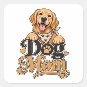 Quadrado Adesivo de Mãe de Cachorro Presente Divertido