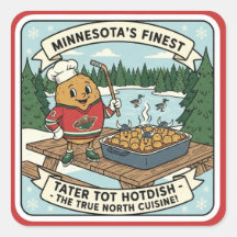 Adesivo de Mascote Retro Minnesota Tater Tot Hotdi