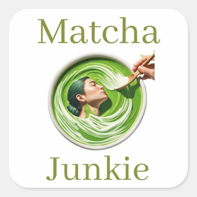 Quadrado Adesivo de Matcha (Frente)