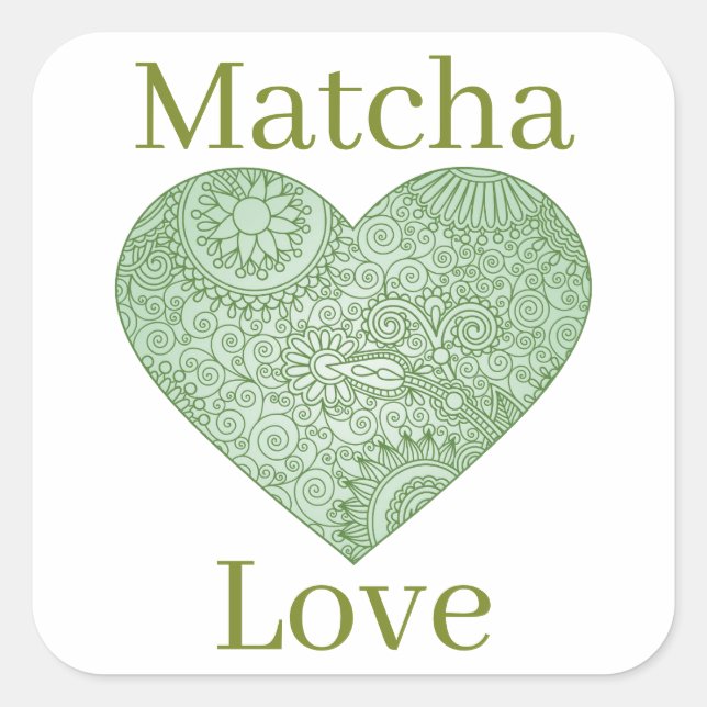 Quadrado Adesivo de Matcha (Frente)