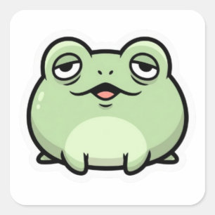 Quadrado Adesivo de meme de sapo fofo Sapo estético engra