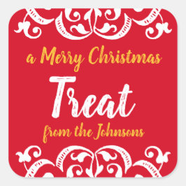 Quadrado Adesivo de Natal Chalky Personalizado