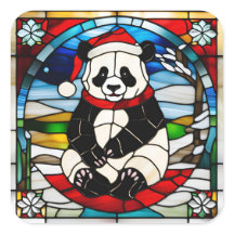 Adesivo de Natal do Panda