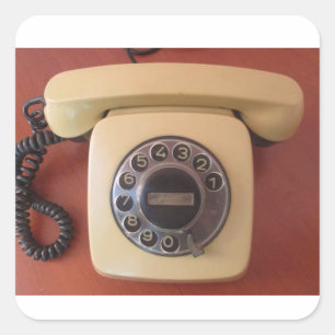 Quadrado Adesivo de nostalgia de telefone da Índia dos anos