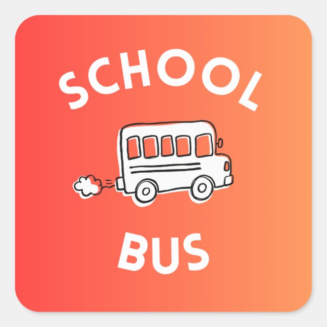 Quadrado Adesivo de Ônibus Escolar para Crianças (Frente)
