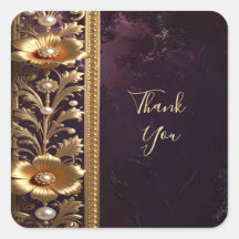 Adesivo de Ornamento Floral Dourado com Pérolas