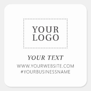 Quadrado Adesivo de Pacote Personalizado Obrigado Logo Empr