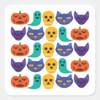 Quadrado Adesivo de Padrão de Halloween
