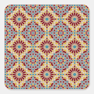 Quadrado Adesivo de padrão geométrico islâmico