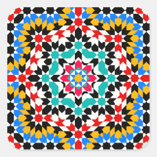 Quadrado Adesivo de padrão geométrico islâmico