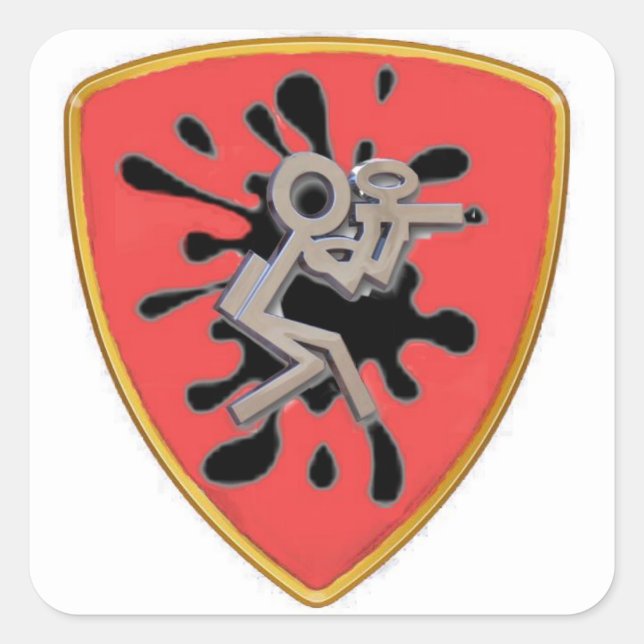 Quadrado Adesivo de Paintball Personalizado (Frente)