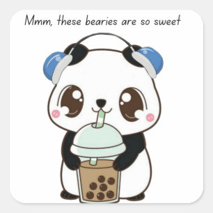Quadrado Adesivo de Panda Fofo – Urso Panda Kawaii Adorável