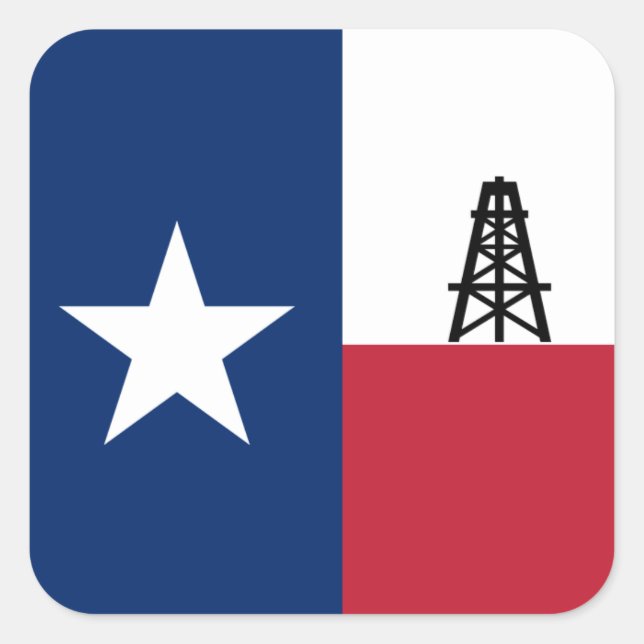 Quadrado Adesivo de perfuração de petróleo do Texas (Frente)