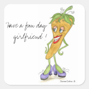 Quadrado Adesivo de pimenta amarela