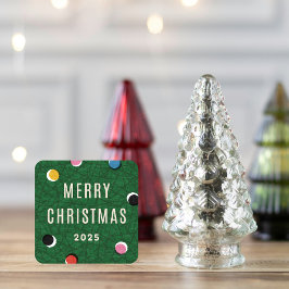Quadrado Adesivo de Pontos Coloridos de Árvore de Natal Vin