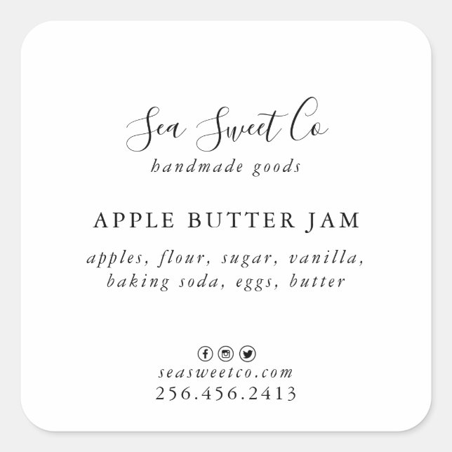 Quadrado Adesivo de Pote Enlatado (Frente)