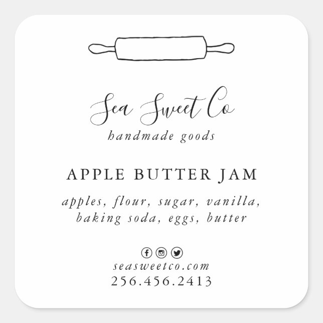 Quadrado Adesivo de Pote Enlatado (Frente)