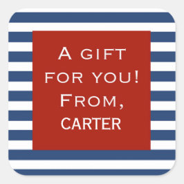 Quadrado Adesivo de presente personalizado com estrutura ve