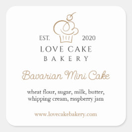 Quadrado Adesivo de Produtos de Panificação Personalizados