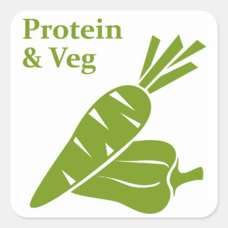 Quadrado Adesivo de proteína e vegetais