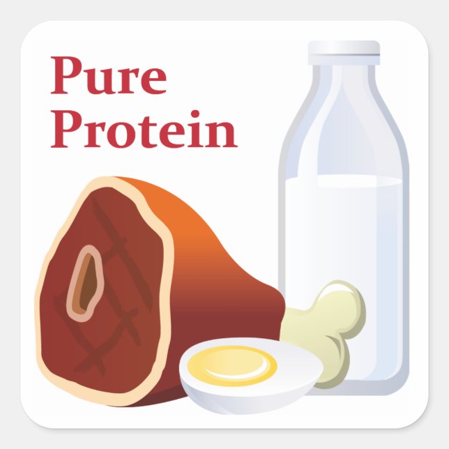 Quadrado Adesivo de proteína pura do dia (Frente)
