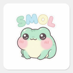 Quadrado Adesivo de Rãzinha Smol Fofa Rã Bebê Kawaii Estéti