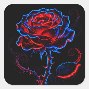 Quadrado Adesivo de Rosa Neon