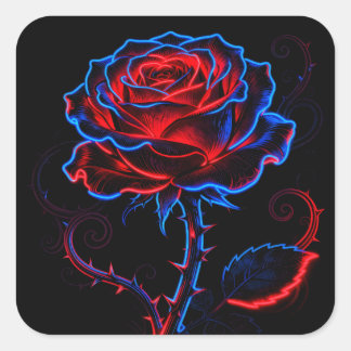 Quadrado Adesivo de Rosa Neon