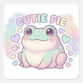 Quadrado Adesivo de Sapo Cutie Pie Fofa Faísca Kawaii Ae