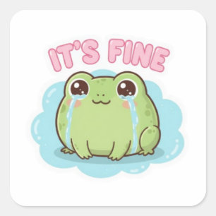Quadrado Adesivo de Sapo É Bom Sapo Fofo Meme Kawai