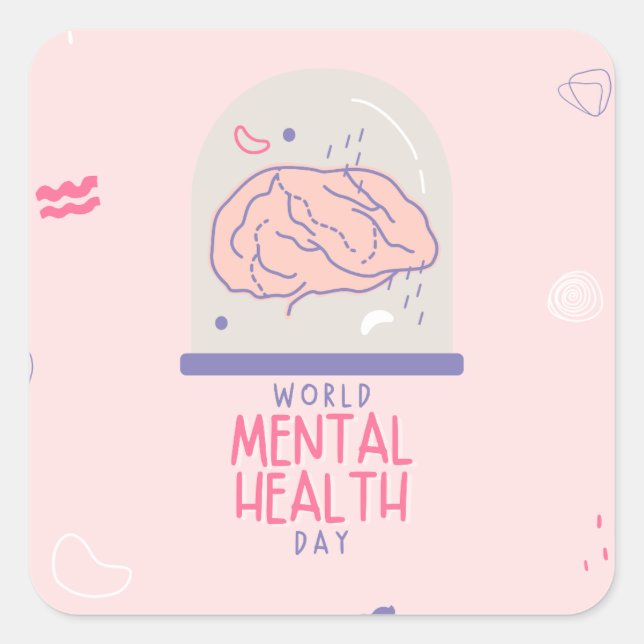 Quadrado Adesivo de Saúde Mental Limpa | você é suficiente (Frente)