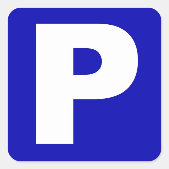 Quadrado Adesivo de Sinal de Estacionamento Azul e Branco (Frente)