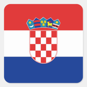 Quadrado Adesivo de Sinalizador da Croácia