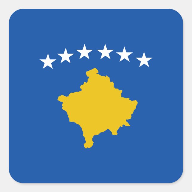 Quadrado Adesivo de Sinalizador do Kosovo (Frente)