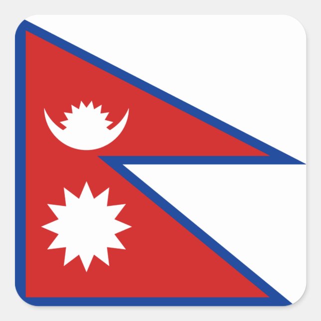Quadrado Adesivo de sinalizador do Nepal (Frente)