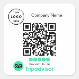 Quadrado Adesivo de solicitação de revisão do Tripadvisor