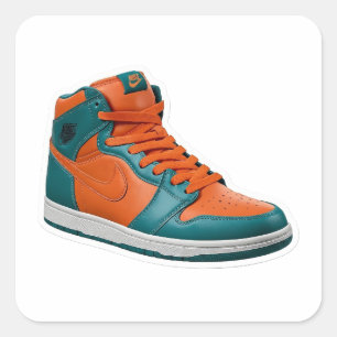 Quadrado Adesivo de Tênis de Canalto 3D Teal e Laranja Stre