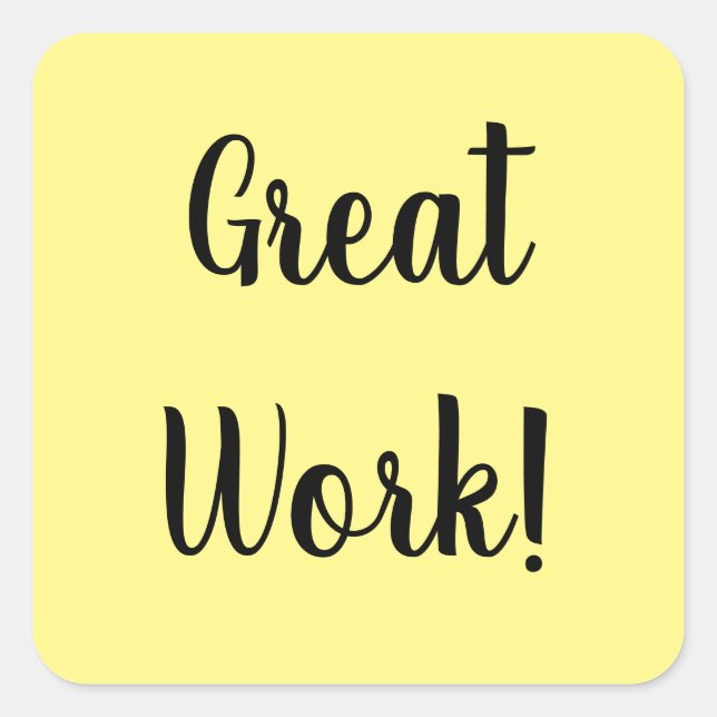 Quadrado adesivo de trabalho do excelente (Frente)