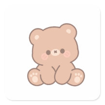 Adesivo de Urso Minimalista Fofo para Presente e E