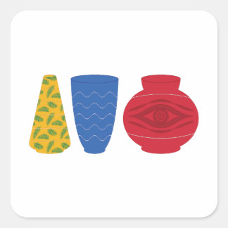 Quadrado Adesivo de Vasos Egípcios Modernos