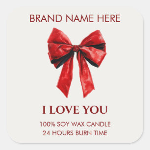 Quadrado Adesivo de Vela Personalizado Beijos de Namorado