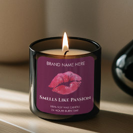 Quadrado Adesivo de Vela Personalizado Paixão e Amor do Dia