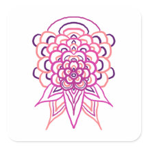 Adesivo de Vinil Mandala Floral Rosa | Boho Estéti