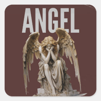 Quadrado Adesivo de Vinil Recortado da Estátua de Anjo
