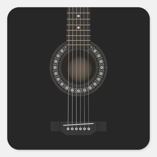 Quadrado Adesivo de violão acústico (Frente)