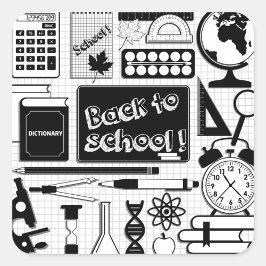 Quadrado Adesivo de Volta às Aulas
