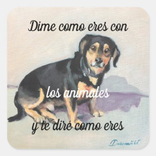 Quadrado Adesivo Dime como eres con los animales
