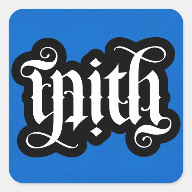 Quadrado Adesivo do Ambigram FlipScript (Frente)