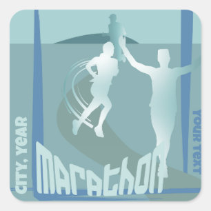 Quadrado Adesivo do clube de corredores corridos da Maraton