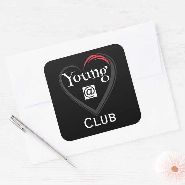 Quadrado Adesivo do Clube Jovens de Coração (Envelope)